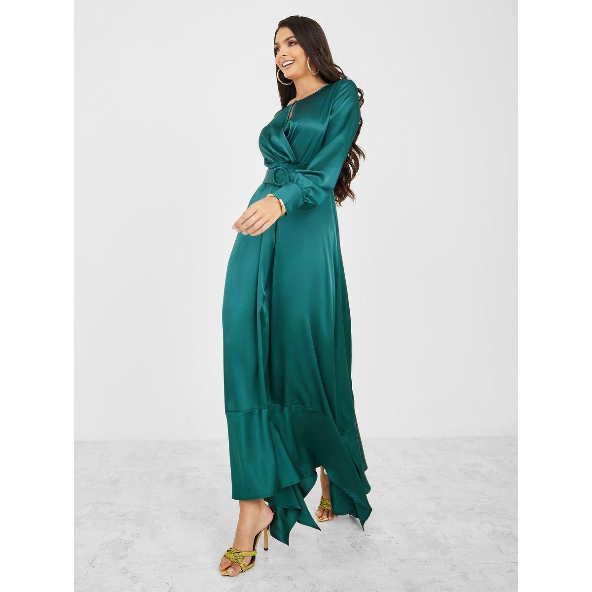 Styli Asymmetric Hem Belted A-Line Maxi Dress-women-clothing-dresses-image-1