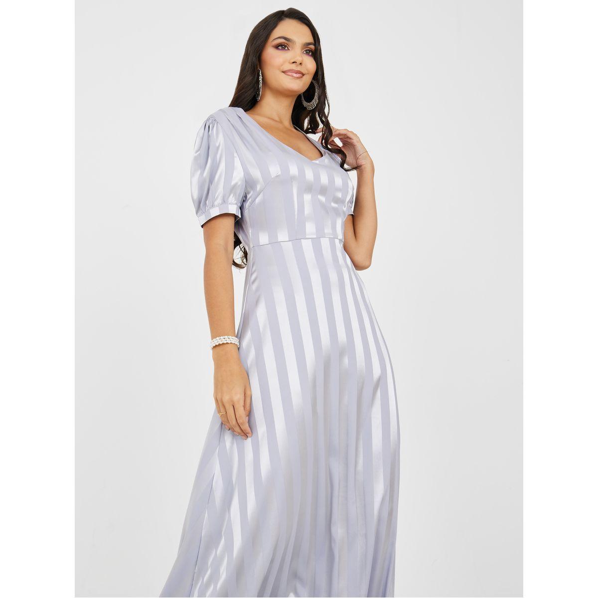 Styli Striped V Neck A-Line Maxi Dress-women-clothing-dresses-image-2