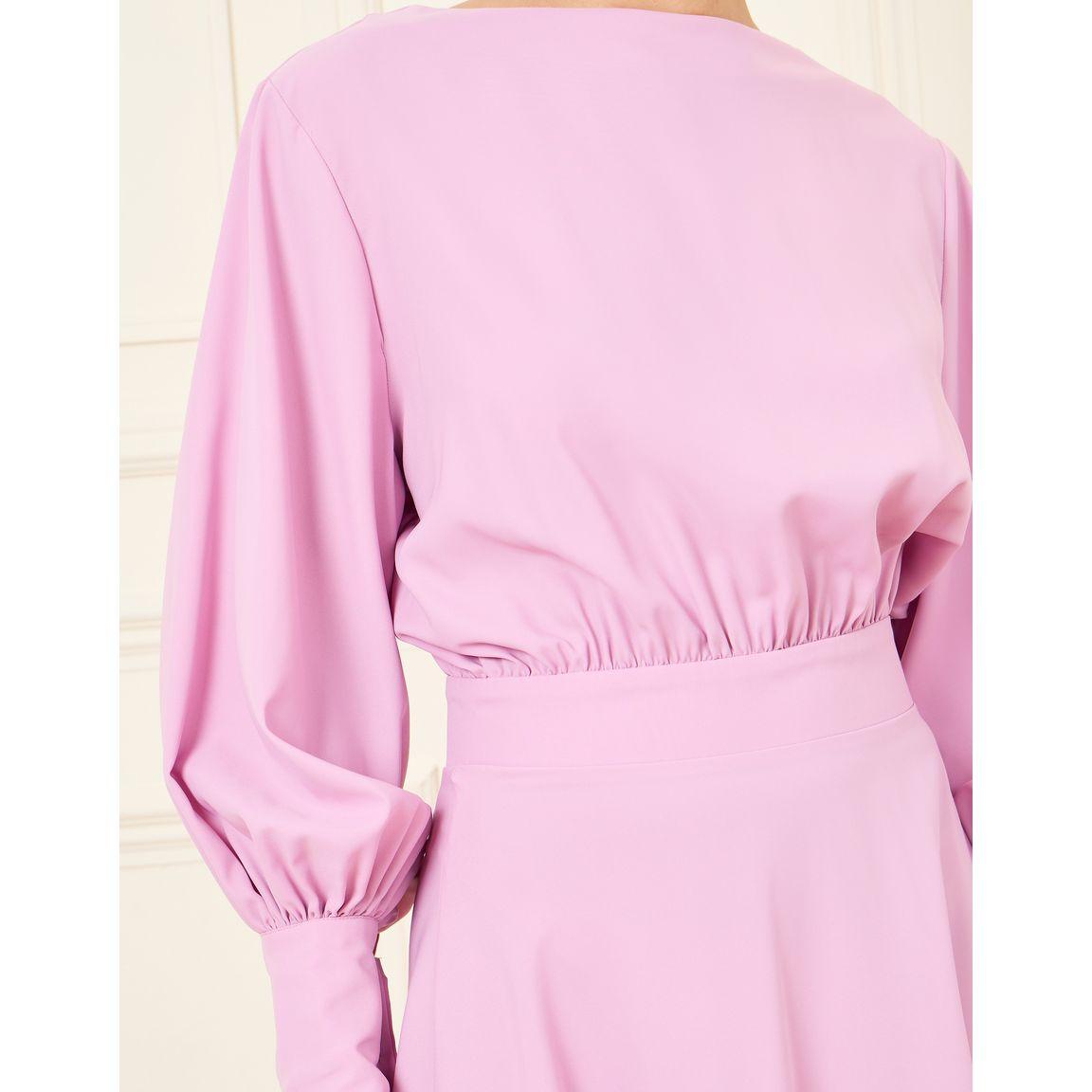 Styli Balloon Sleeves Asymmetric Hem A-Line Midi Dress-women-clothing-dresses-image-3