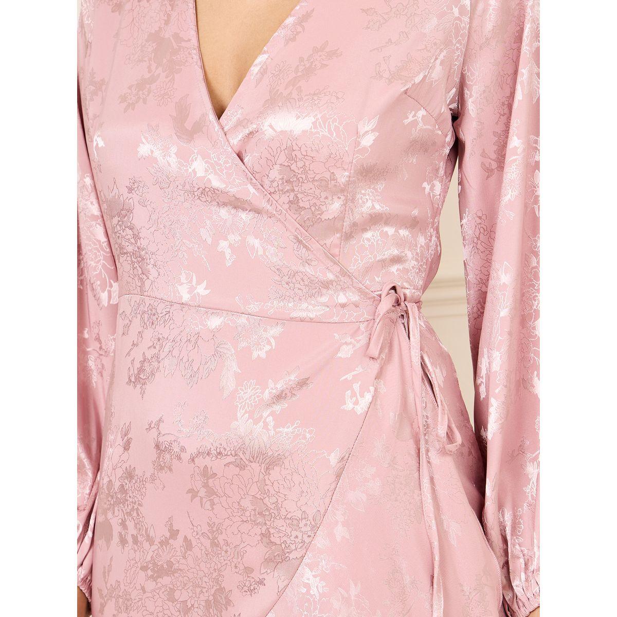 Styli Jacquard Asymmetric Hem A-Line Wrap Maxi Dress-women-clothing-dresses-image-3