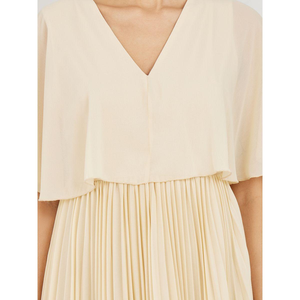 فستان ميدي بكسرات واكمام كيب-women-clothing-dresses-image-3