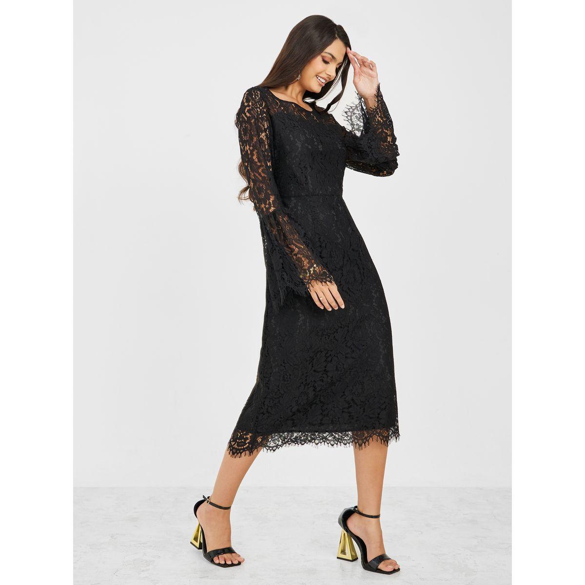فستان ميدي بأكمام فلوت-women-clothing-dresses-image-2