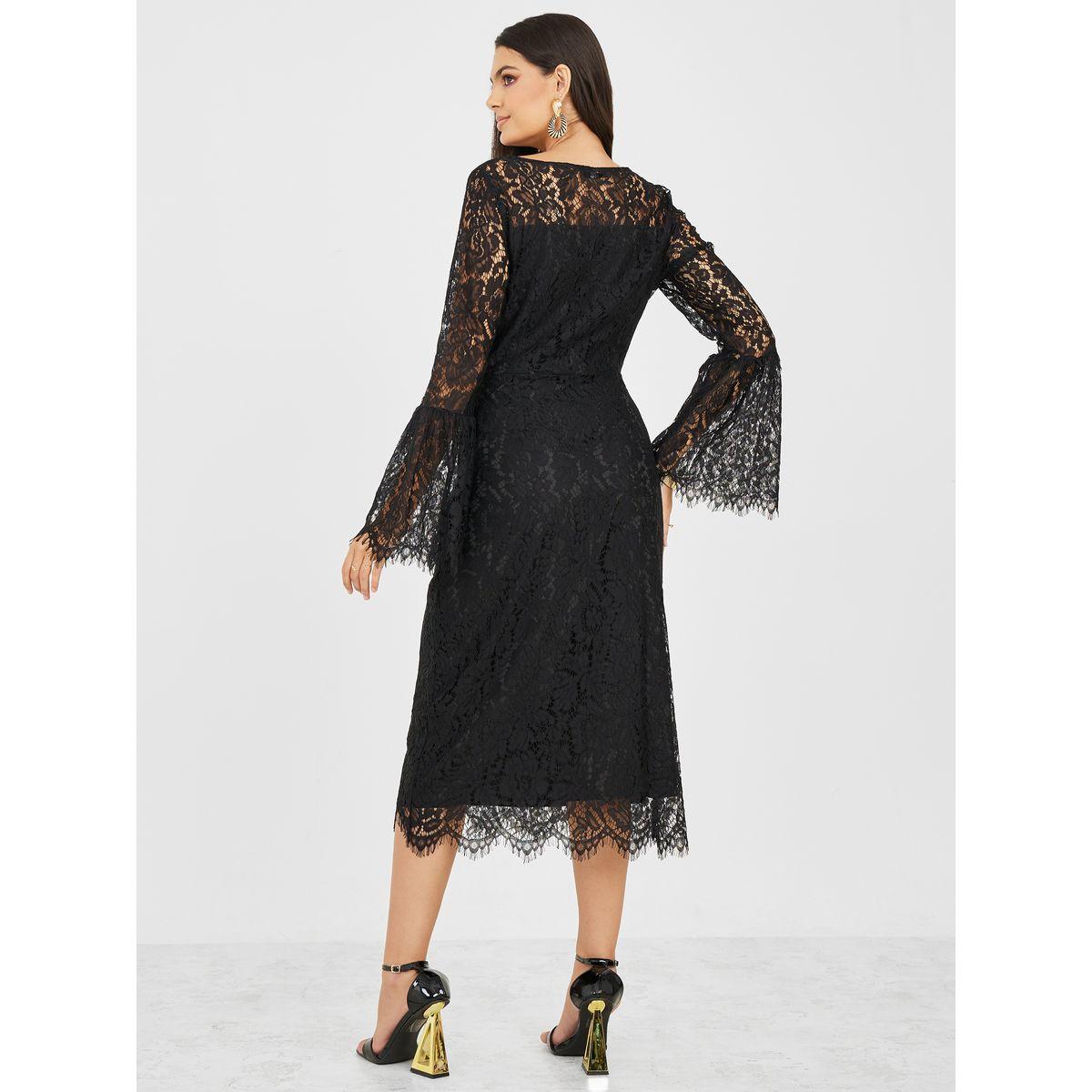 فستان ميدي بأكمام فلوت-women-clothing-dresses-image-4
