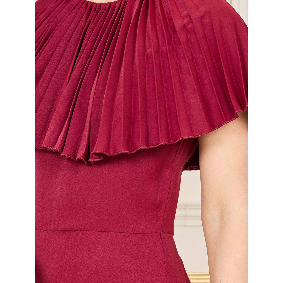 Styli Pleated Cape Sleeves Bodycon Midi Dress-women-clothing-dresses-image-3