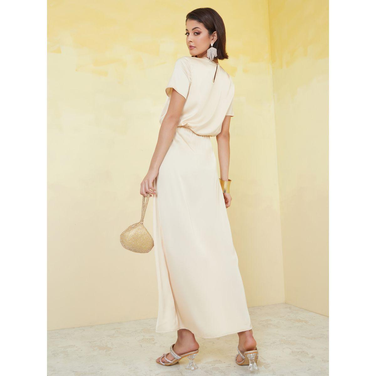فستان طويل بأكمام بتداخلات مزمومة-women-clothing-dresses-image-4