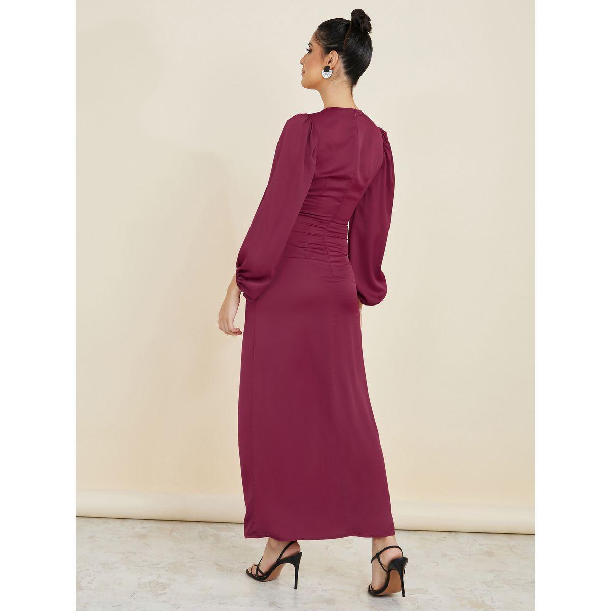 فستان طويل مزين بعقدة-women-clothing-dresses-image-4