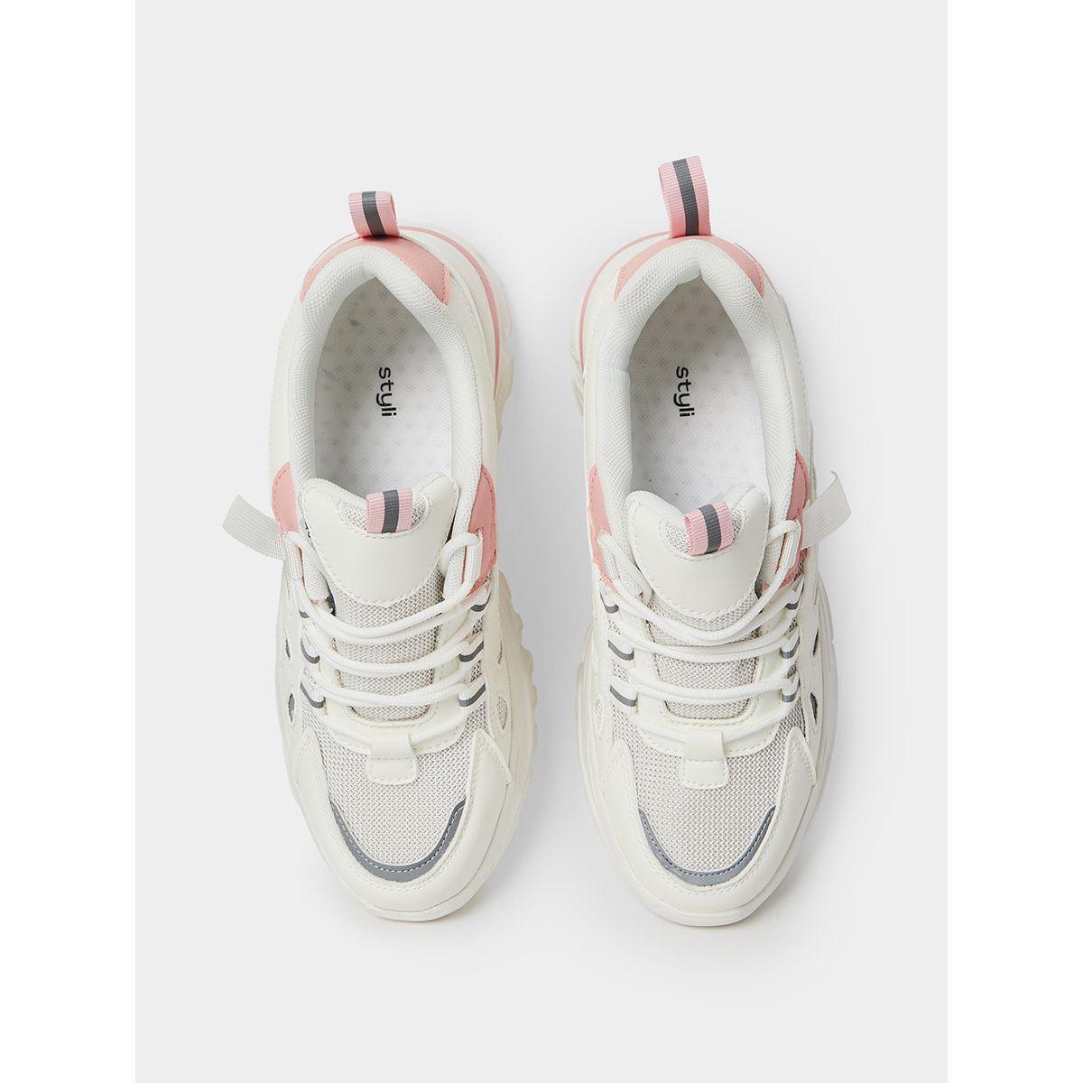 Styli Textured Lace Up Sneaker with Pull Tab-women-shoes-sneakers-image-6