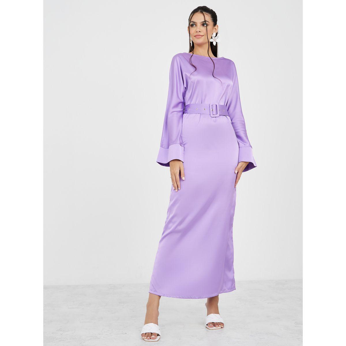 فستان طويل بياقة بنمط قارب-women-clothing-dresses-image-1