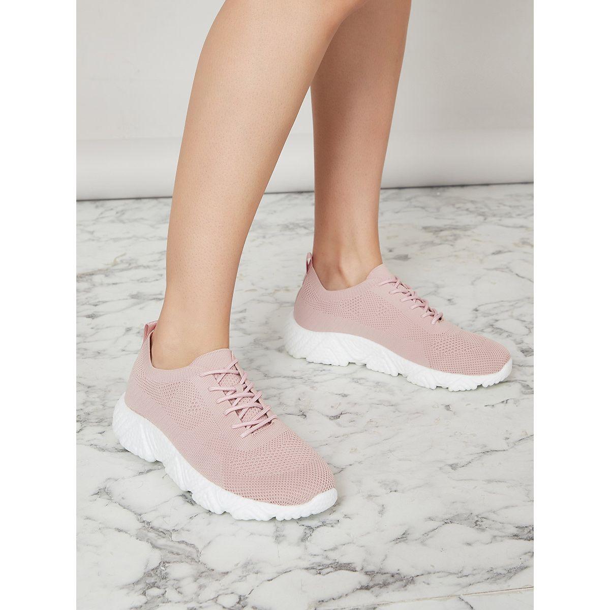 Styli Knitted Chunk Sole Lace Up Sneaker-women-shoes-sneakers-image-1