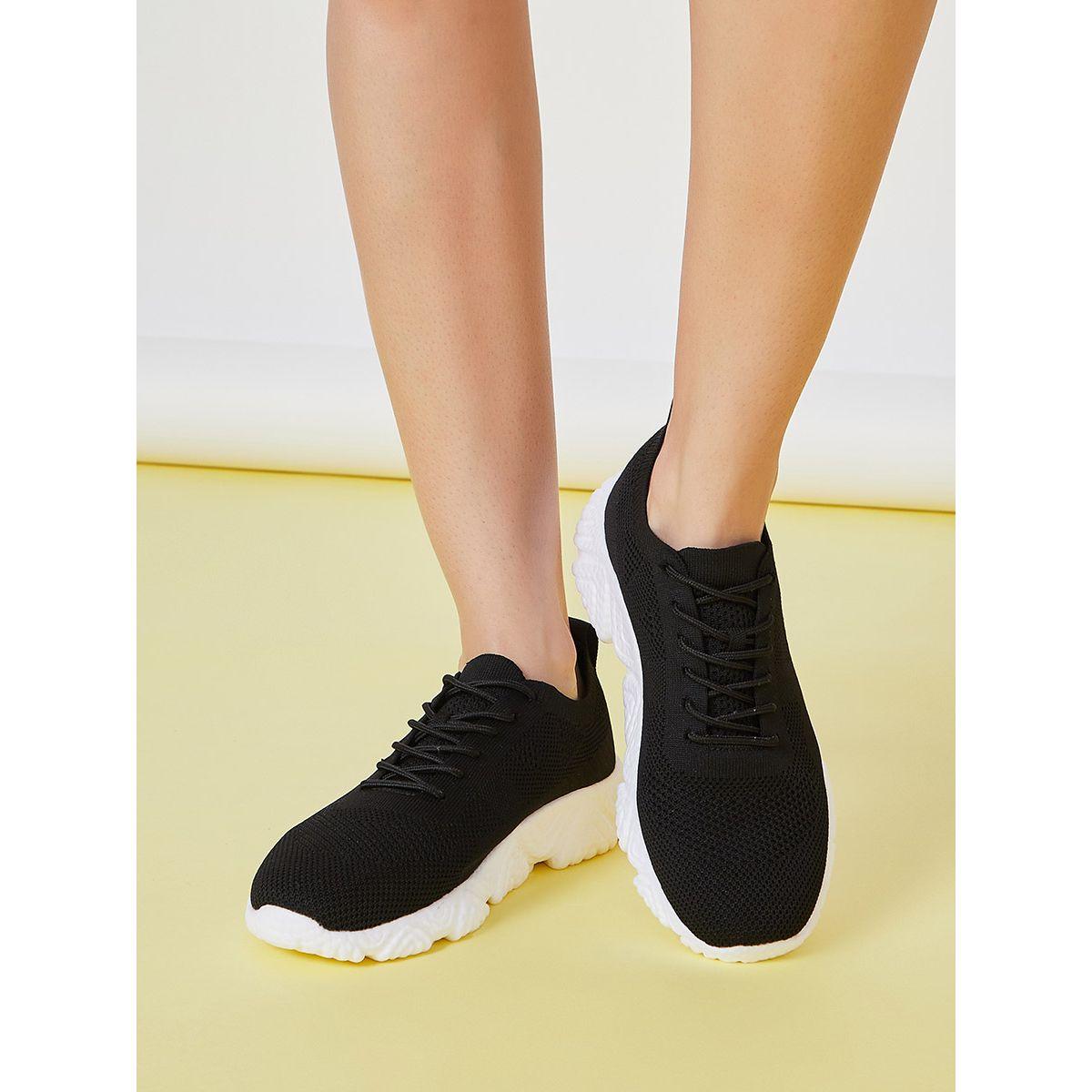 Styli Knitted Chunky Sole Sneakers-women-shoes-sneakers-image-1
