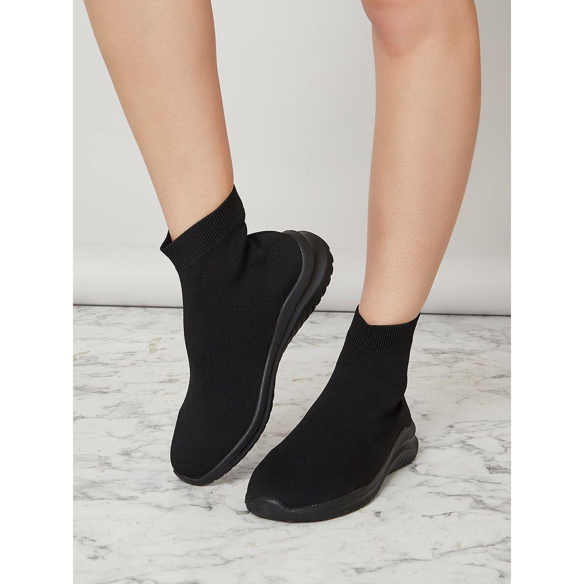 Styli Knitted Textile Upper High Cut Sneakers-women-shoes-sneakers-image-1