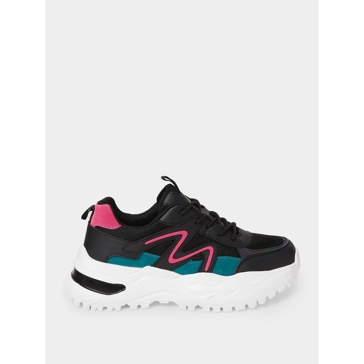 Styli Knitted Line Accent Chunky Sole Sneakers-women-shoes-sneakers-image-2