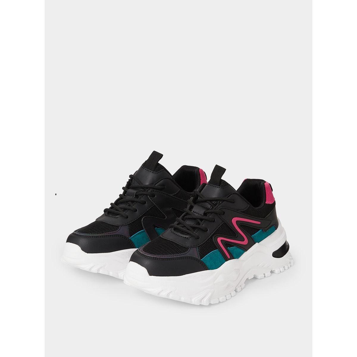 Styli Knitted Line Accent Chunky Sole Sneakers-women-shoes-sneakers-image-3