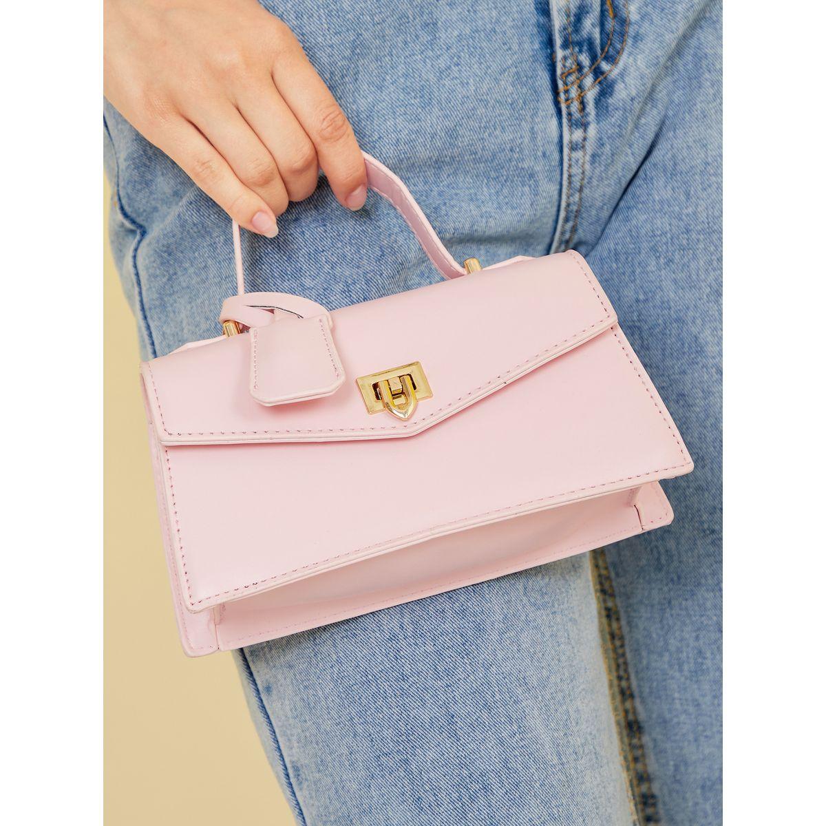 Styli Solid Flap Handbag with Push Lock-women-bagsandwallets-handbags-image-2