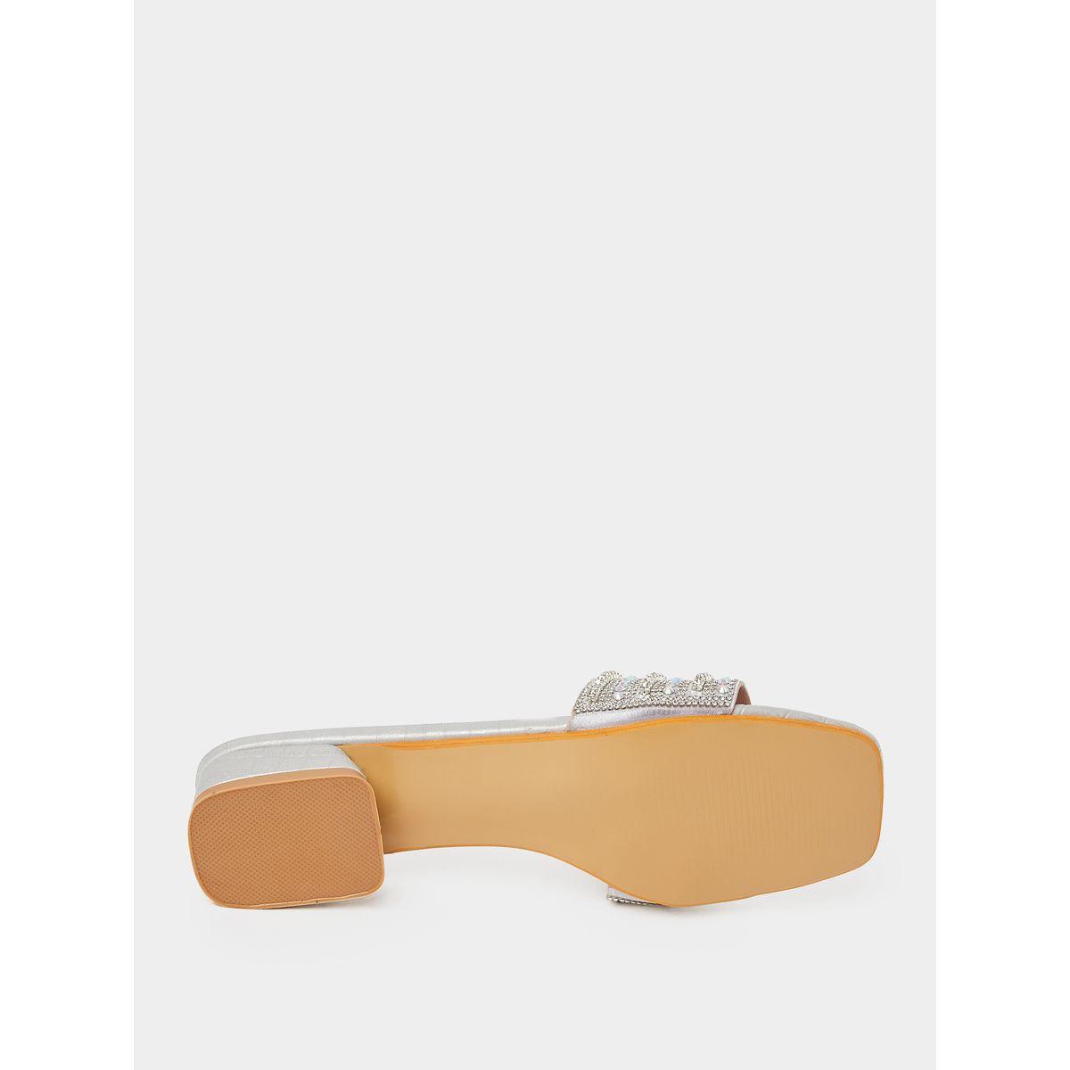 Styli Embellished Strap Low Heel Sandals-women-shoes-heels-image-7
