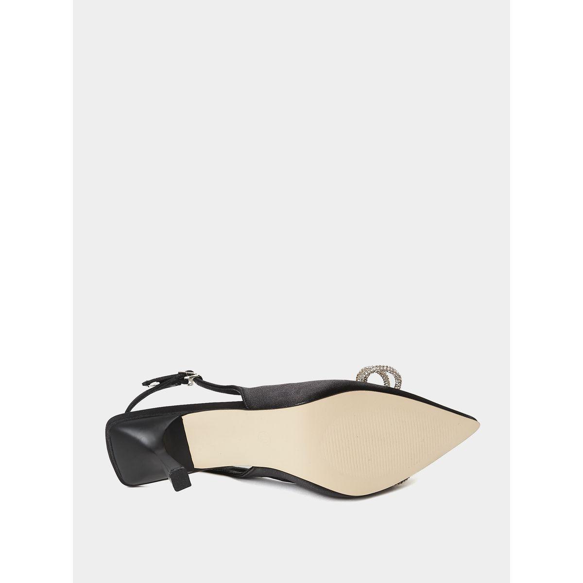 Styli Embellished Bow Accent Sling Back Mid Heel Pumps-women-shoes-heels-image-7