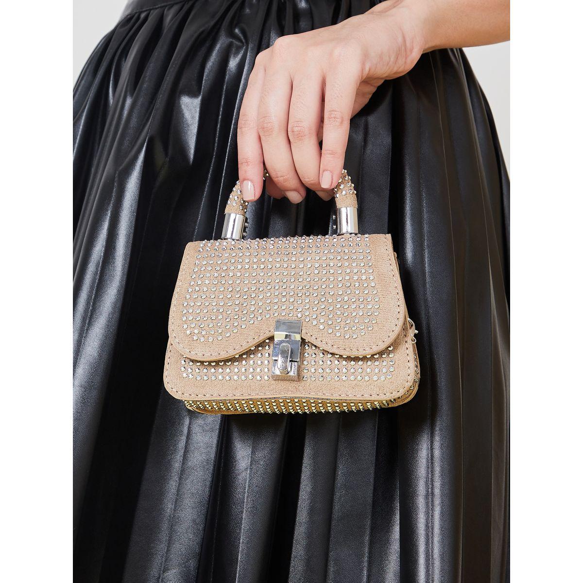 Styli Studded Suede Look Handbag with Turn Lock-women-bagsandwallets-handbags-image-3