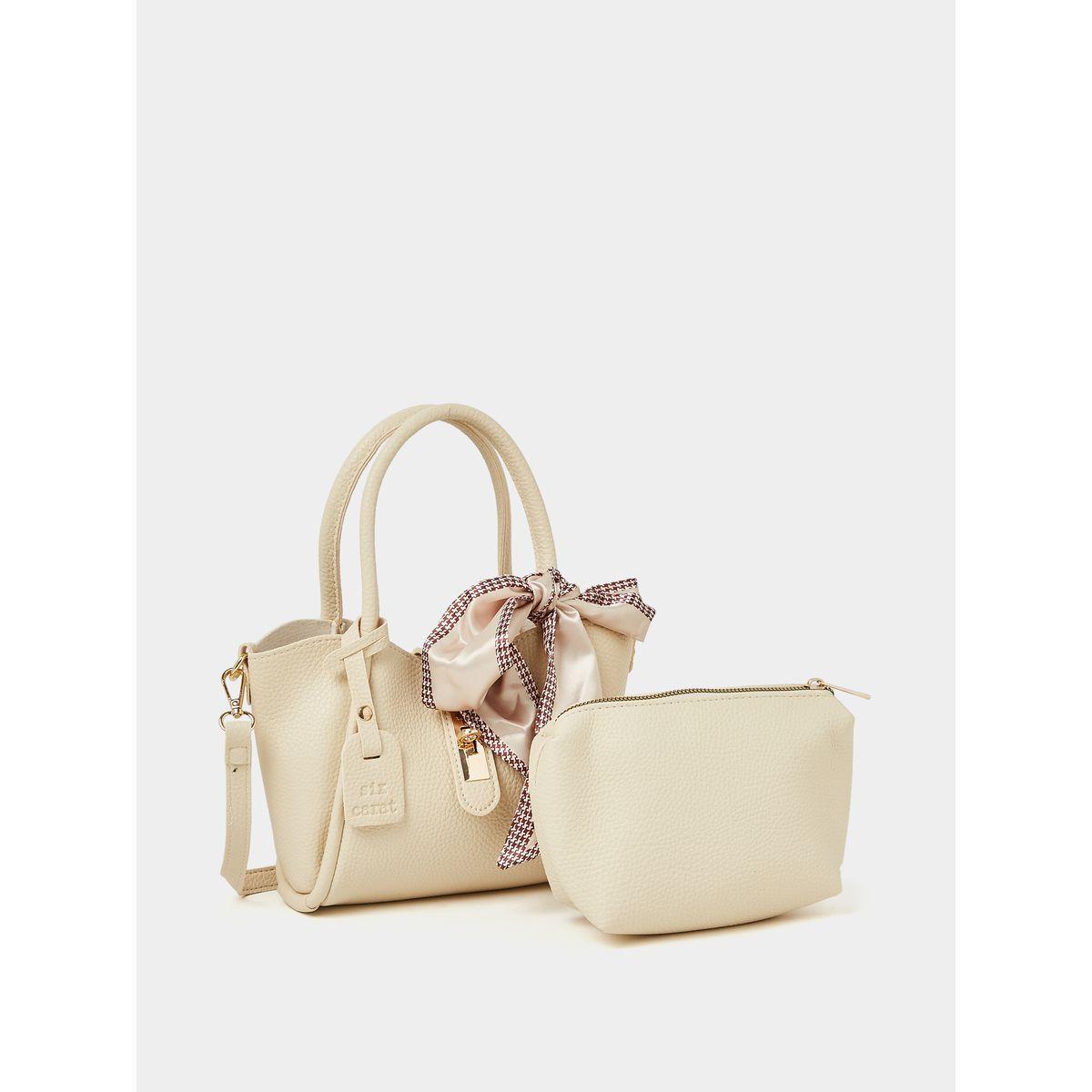 Styli Scarf Detail City Bag with Inside Pouch-women-bagsandwallets-handbags-image-1