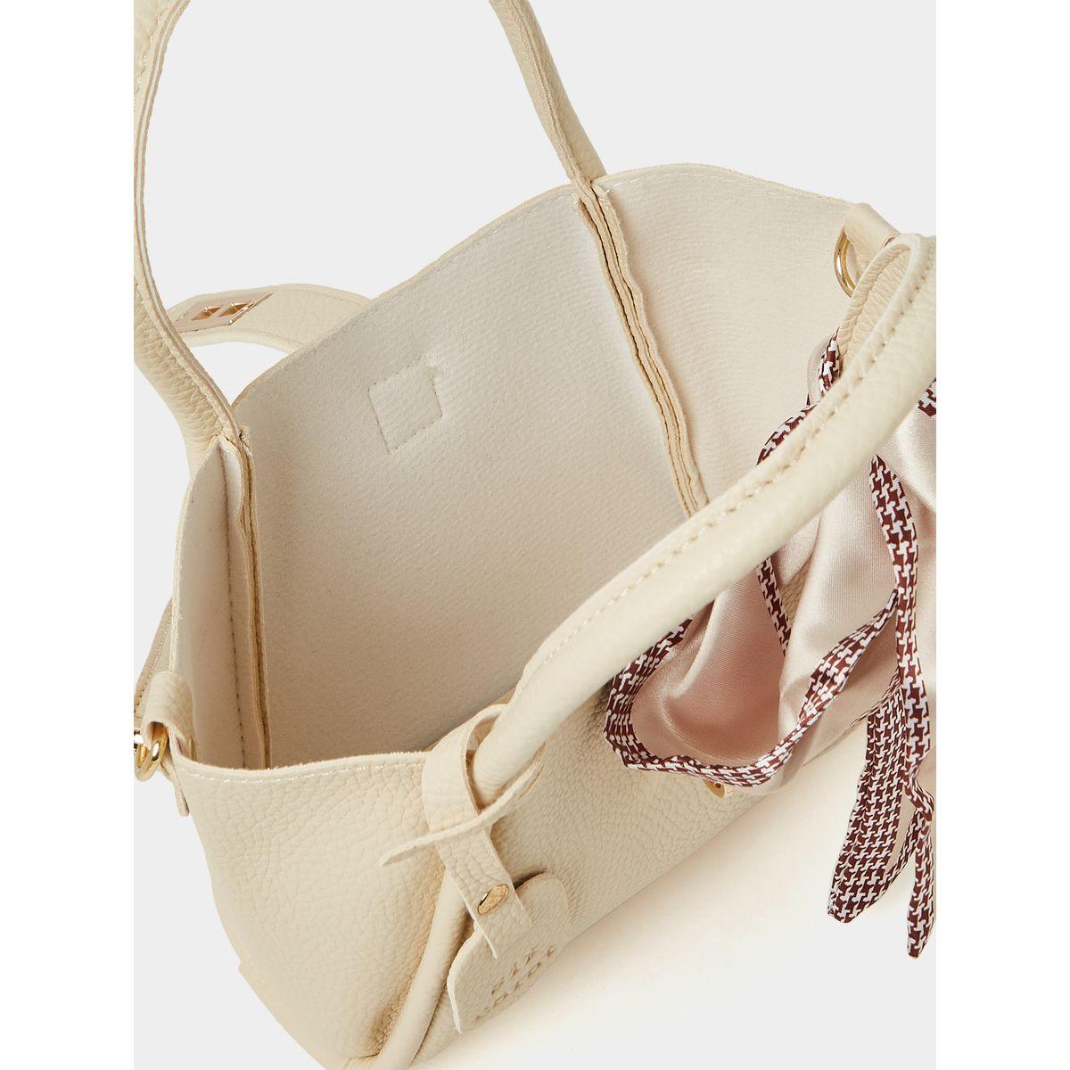 Styli Scarf Detail City Bag with Inside Pouch-women-bagsandwallets-handbags-image-4