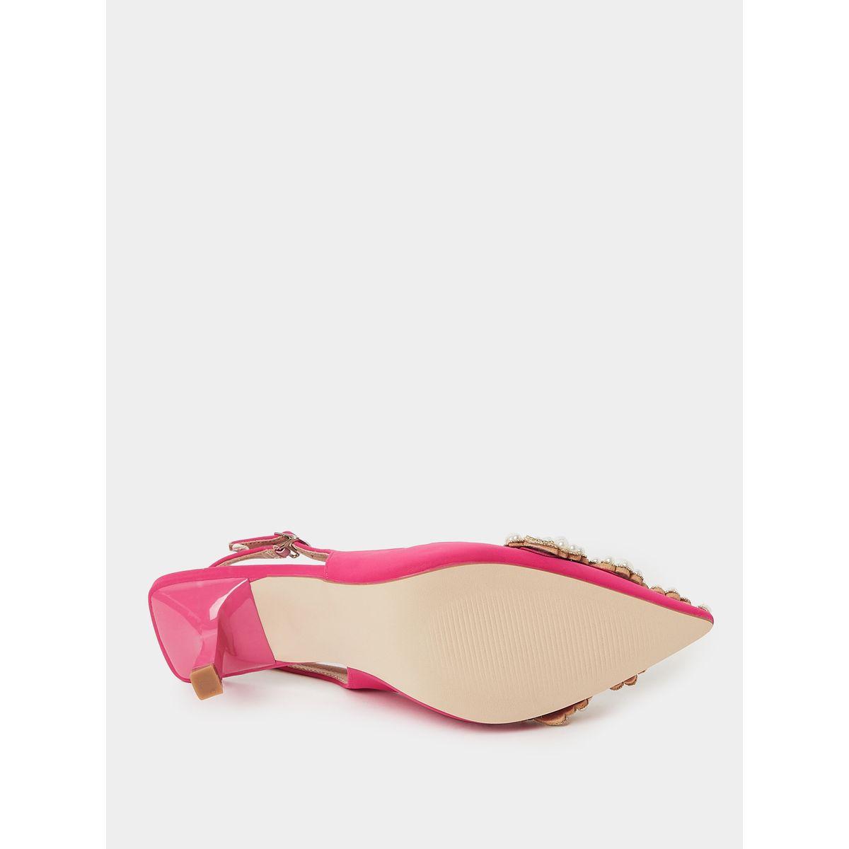 Styli Pearl Embellished Mid Heel Sling Back Pumps-women-shoes-heels-image-7