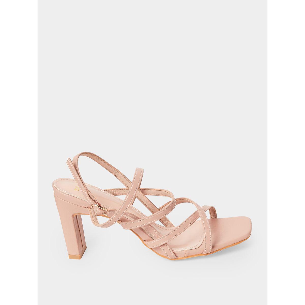 Styli Thin Cross Strap Mid Heel Sandals-women-shoes-heels-image-2