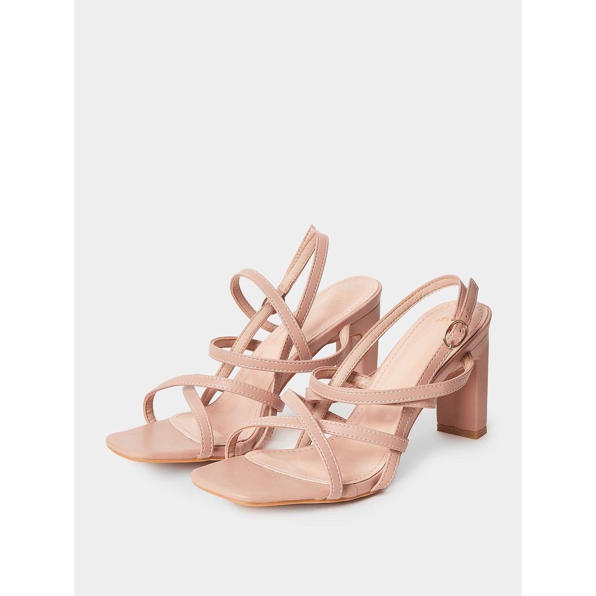 Styli Thin Cross Strap Mid Heel Sandals-women-shoes-heels-image-3