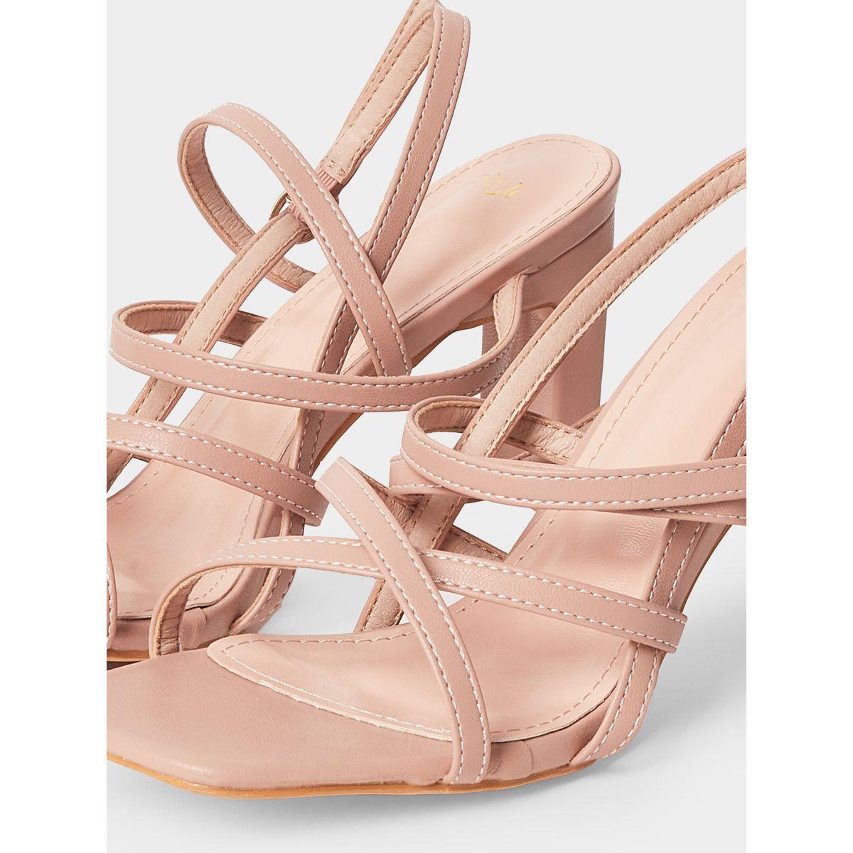 Styli Thin Cross Strap Mid Heel Sandals-women-shoes-heels-image-5