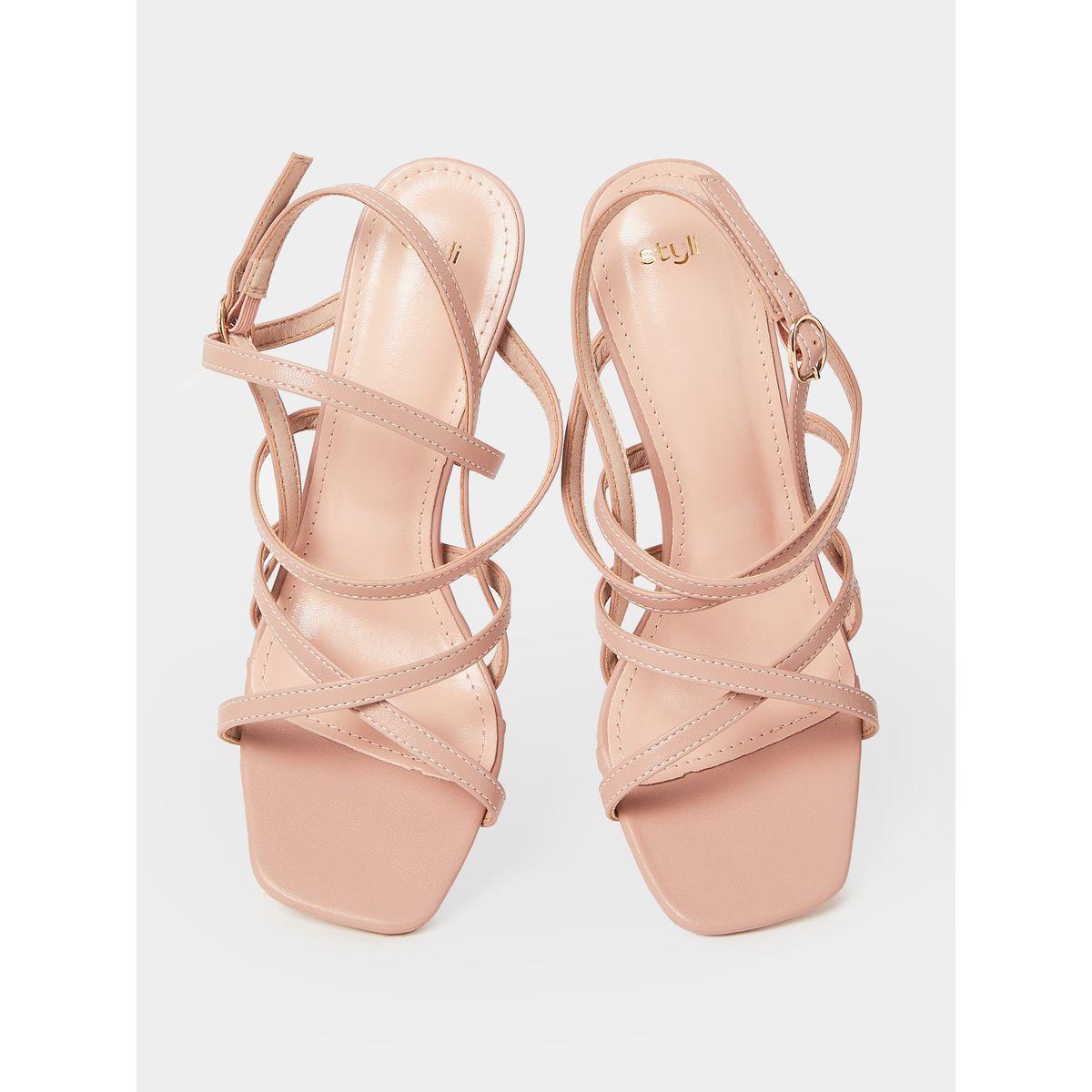 Styli Thin Cross Strap Mid Heel Sandals-women-shoes-heels-image-6