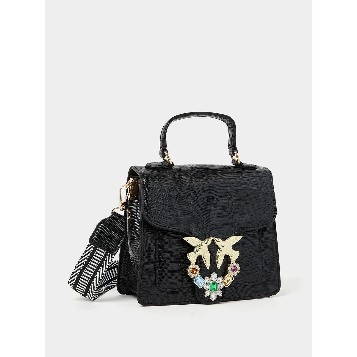 Styli Embellished Buckle Flap Handbag-women-bagsandwallets-handbags-image-1