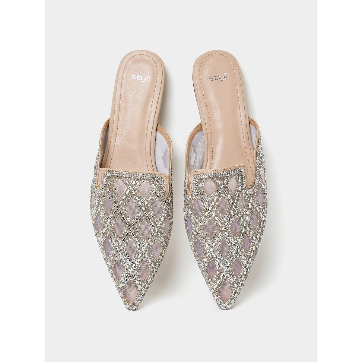 Styli Embellished Pointed Toe Flat Sandals-women-shoes-sandals-flats-image-6