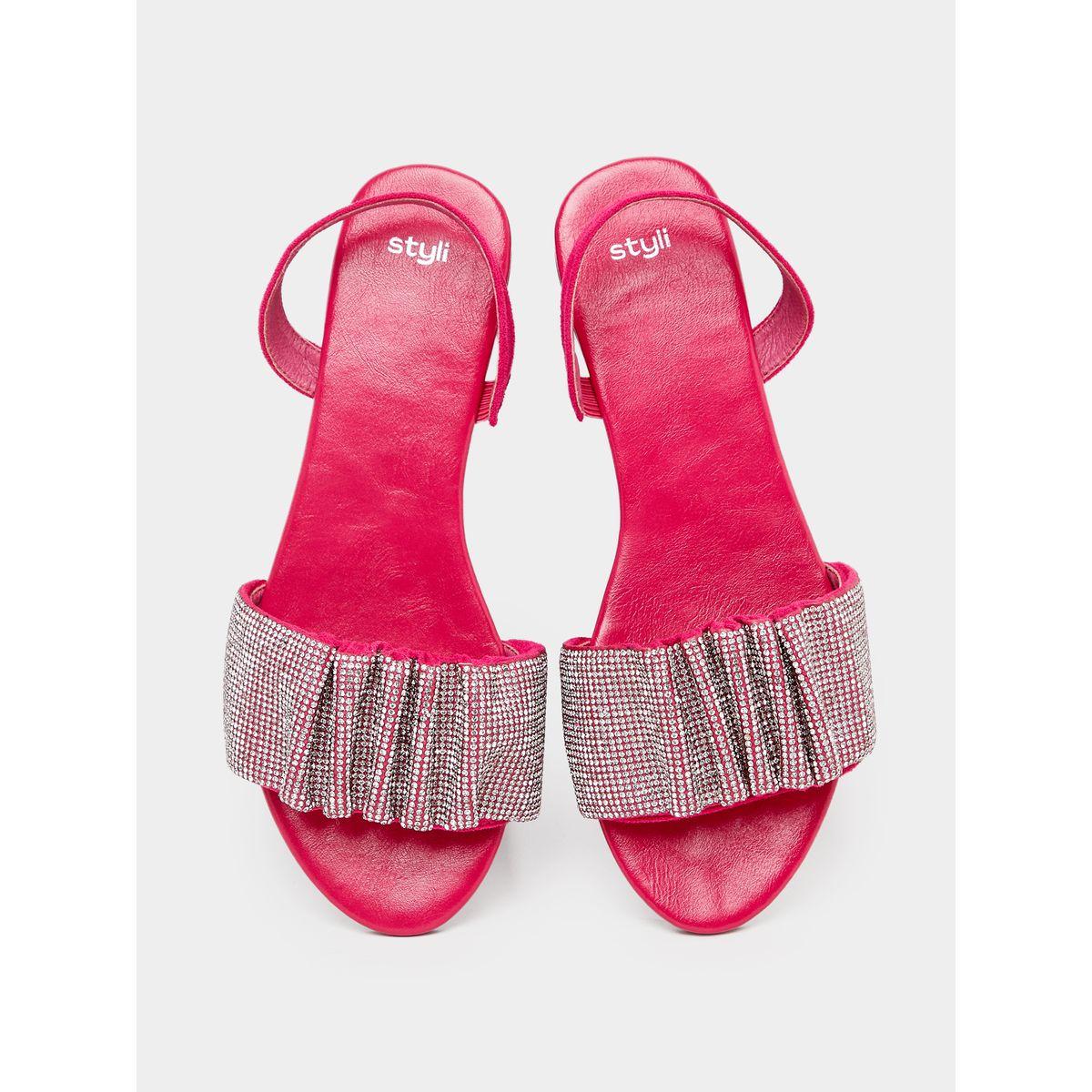 Styli Ruched Embellished Strap Flat Sandal-women-shoes-sandals-flats-image-6