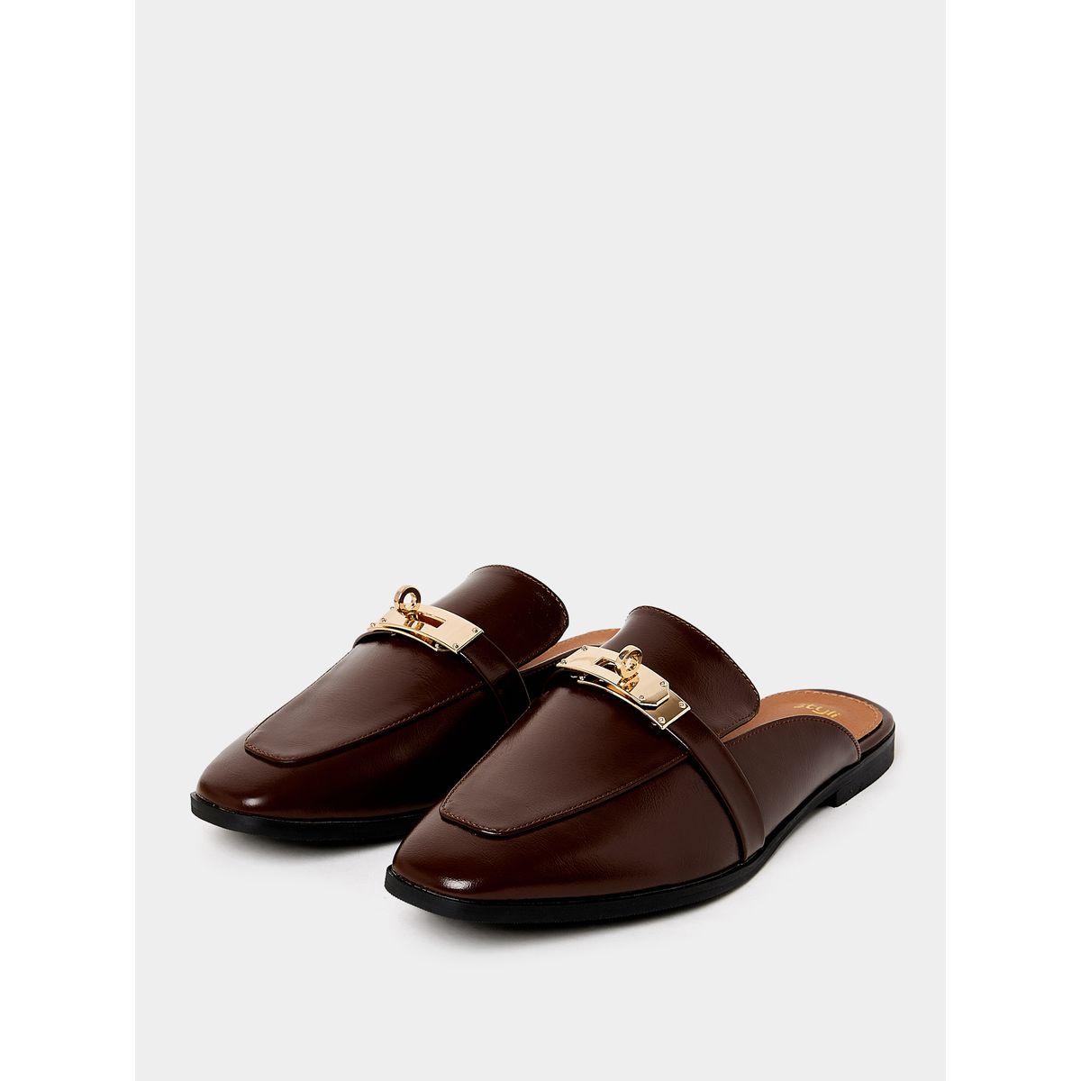 Styli Buckle Accent Slip-On Flat Mules-women-shoes-loafersandmoccasins-image-3