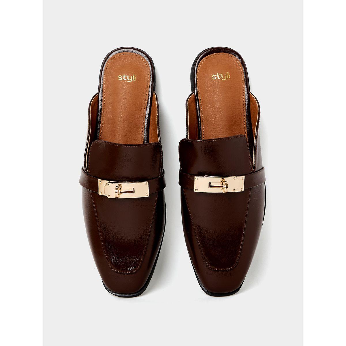 Styli Buckle Accent Slip-On Flat Mules-women-shoes-loafersandmoccasins-image-6