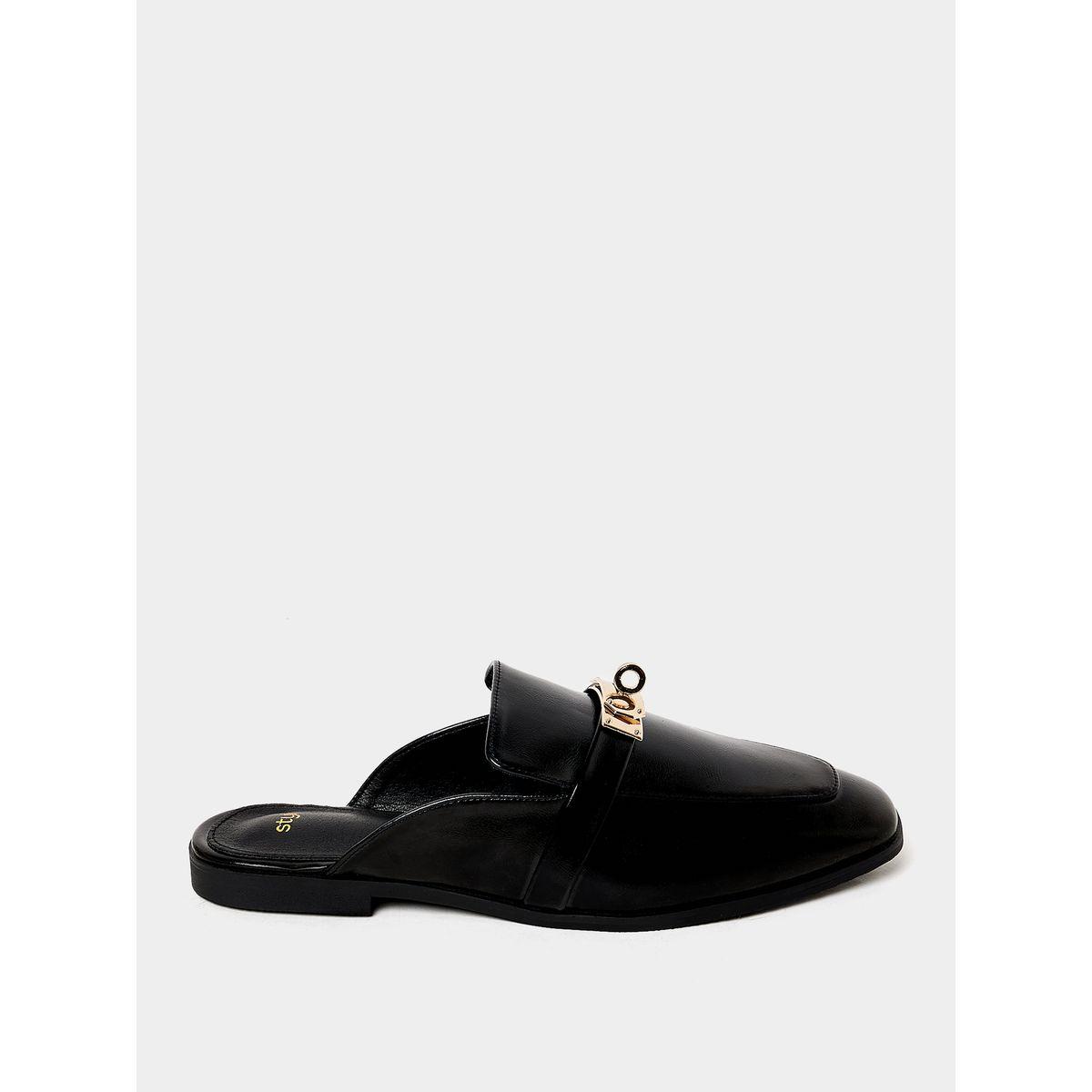 Styli Buckle Accent Slip-On Flat Mules-women-shoes-loafersandmoccasins-image-1