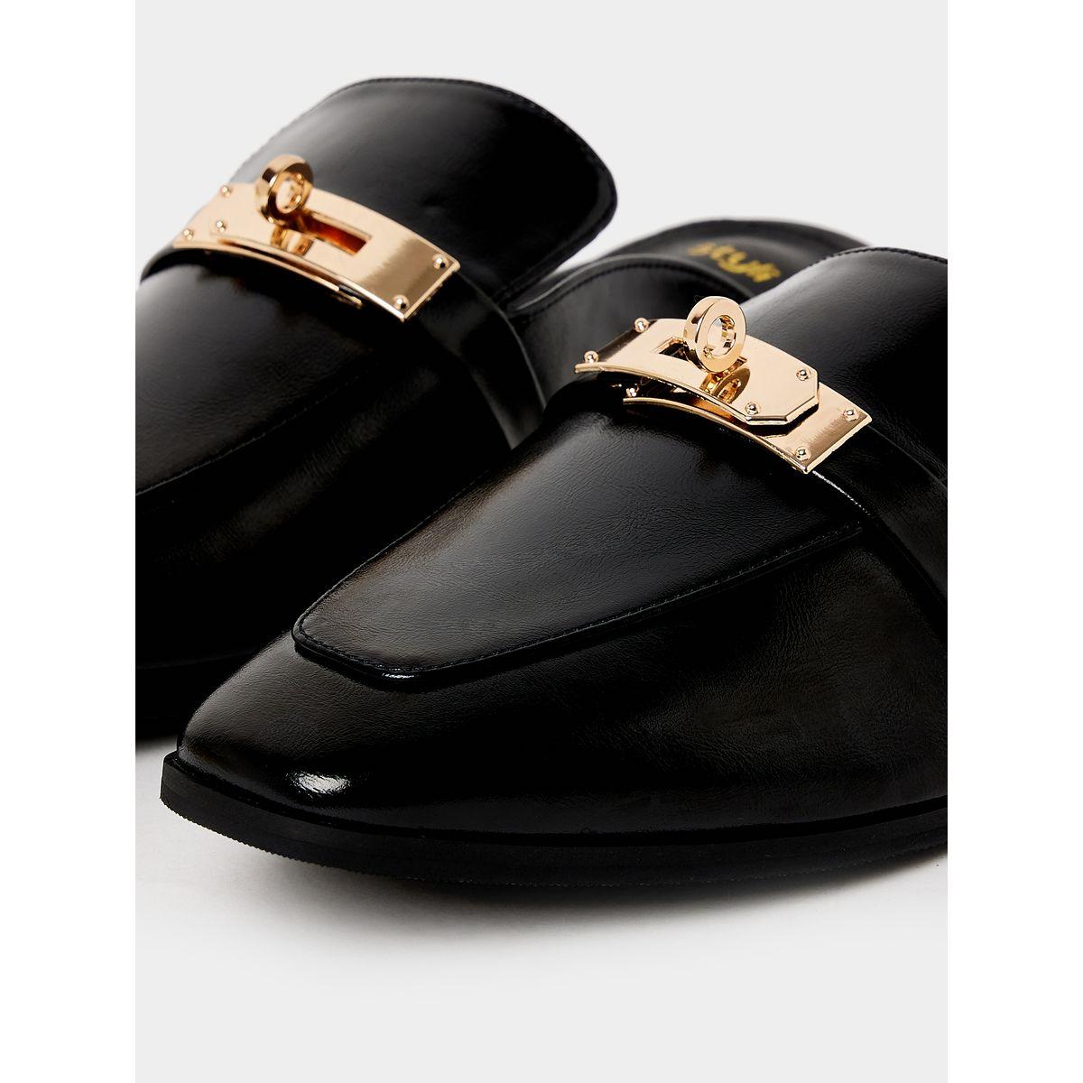 Styli Buckle Accent Slip-On Flat Mules-women-shoes-loafersandmoccasins-image-5