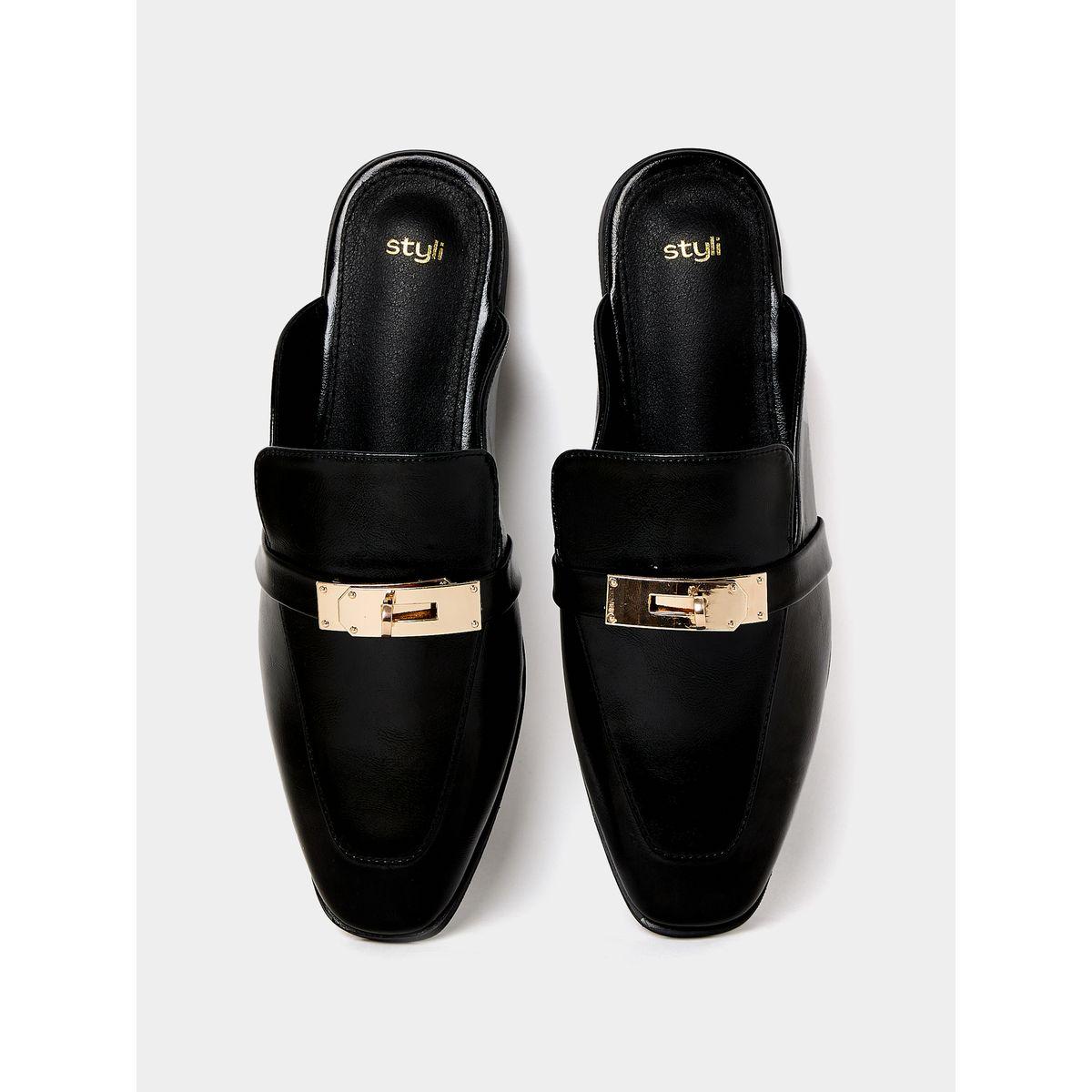 Styli Buckle Accent Slip-On Flat Mules-women-shoes-loafersandmoccasins-image-6