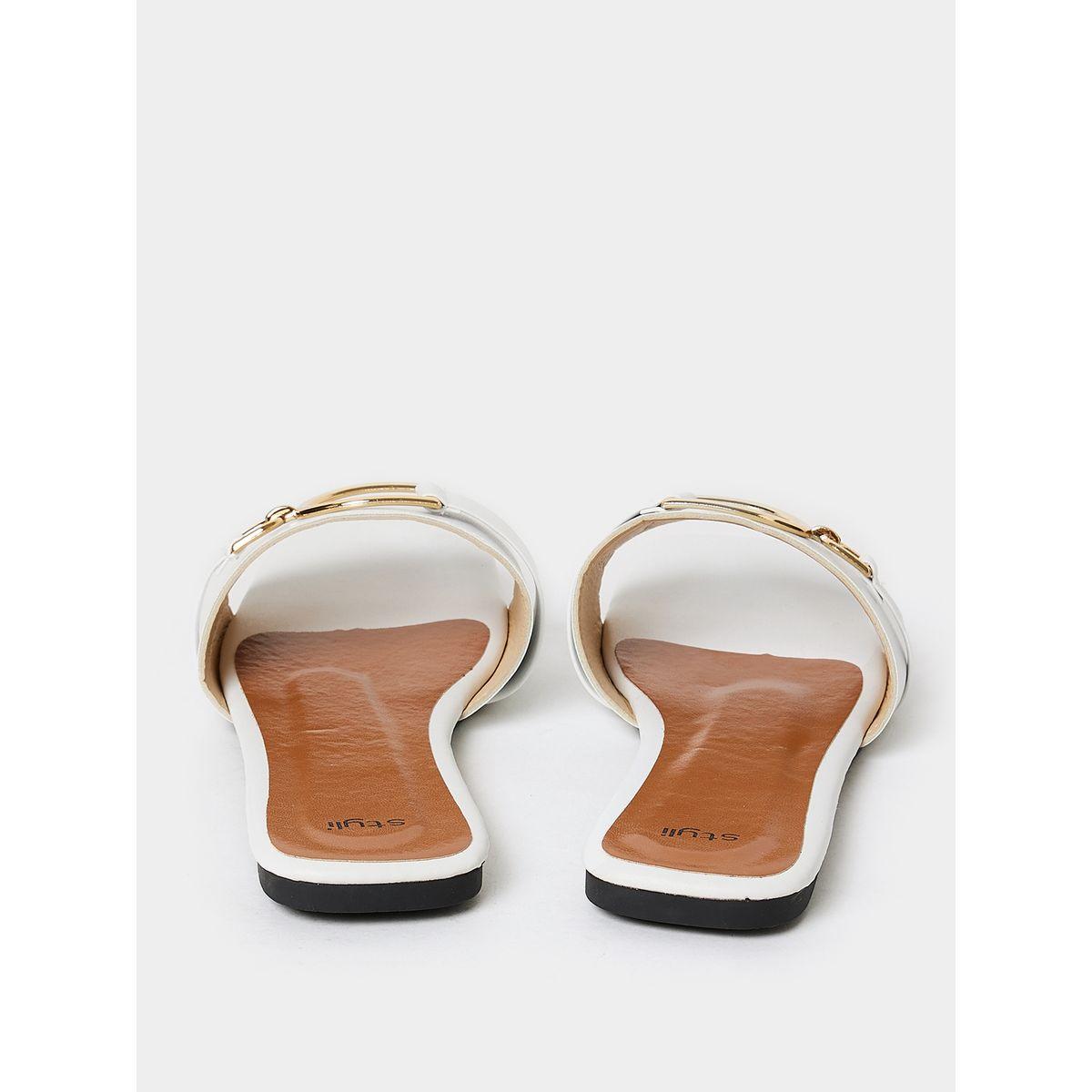 Styli Buckle Accent Patent Strap Flat Sandals-women-shoes-sandals-flats-image-4