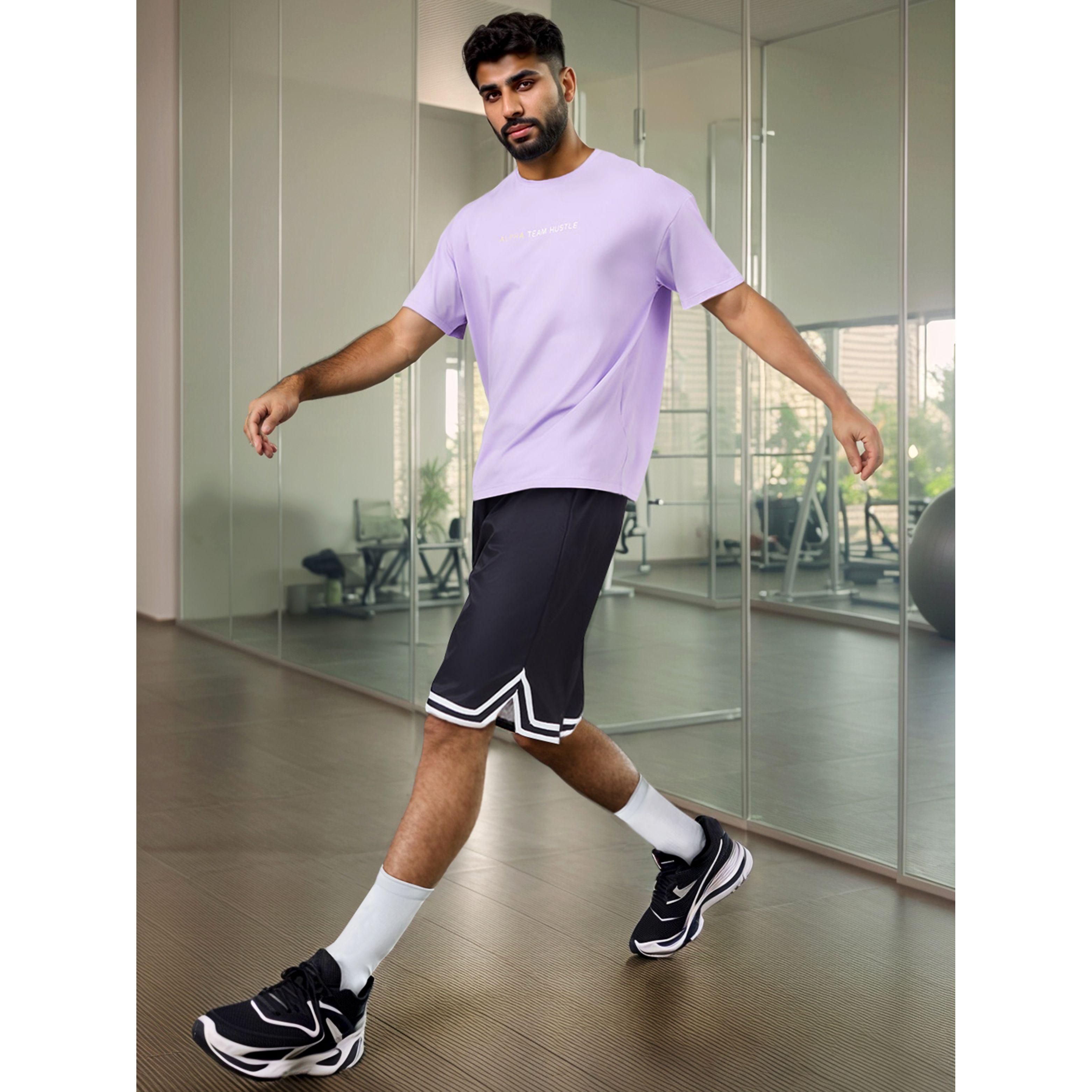 Styli Active  Basketball Woven Shorts with Tape Hem Detail & Drawstring-sports-men-clothing-bottoms-shorts-image-1