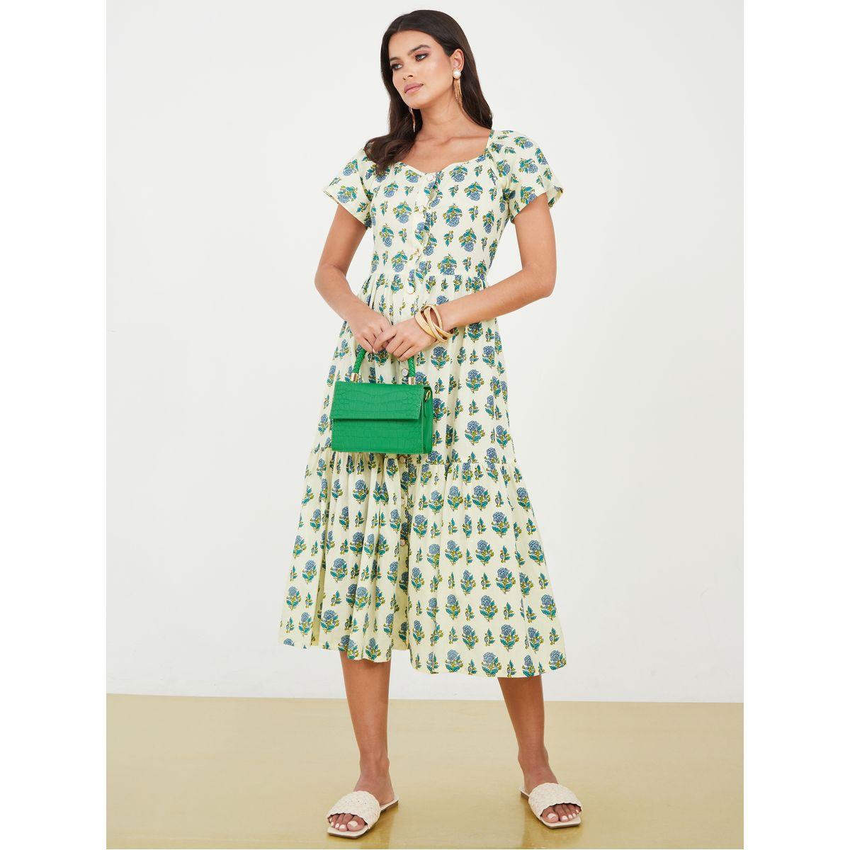 Styli Sweetheart Neck Cotton A-Line Midi Dress-women-clothing-dresses-image-1