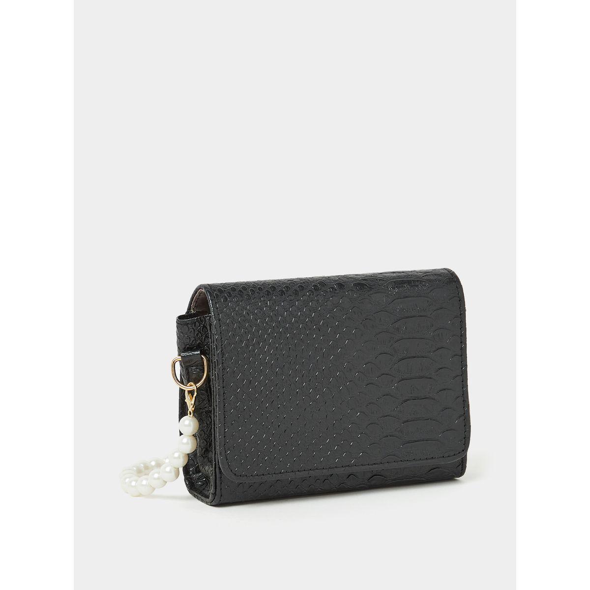 Styli Croc Texture Faux Pearl Chain Crossbody Bag-women-bagsandwallets-handbags-image-1