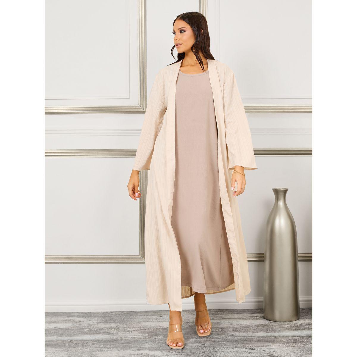 Styli Maxi Length Textured Kimono-women-clothing-shirtsandblouses-shirts-image-1