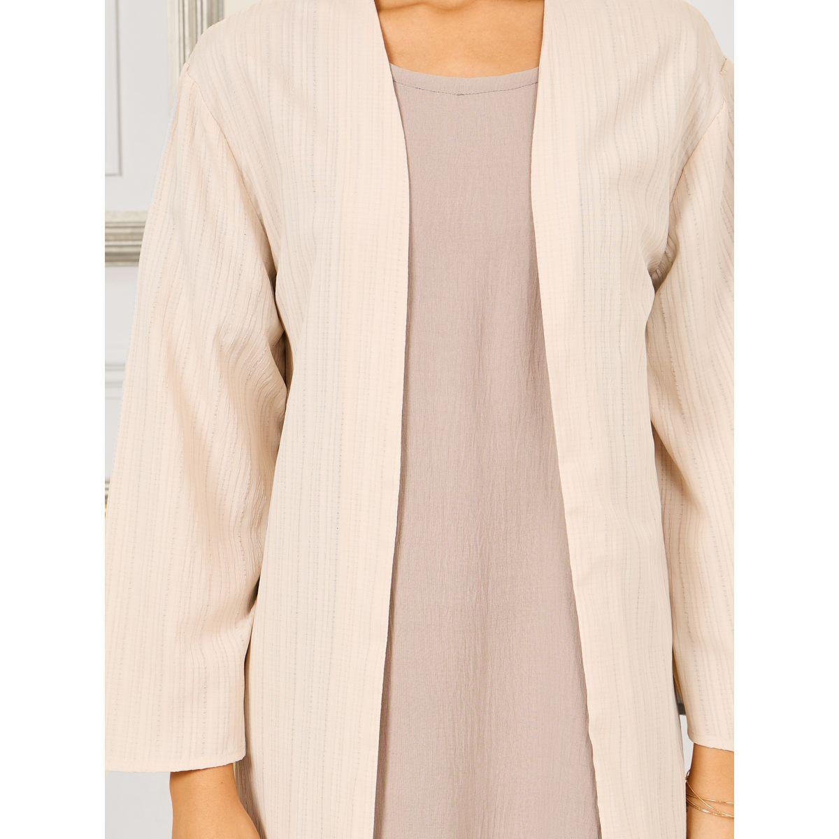 Styli Maxi Length Textured Kimono-women-clothing-shirtsandblouses-shirts-image-3