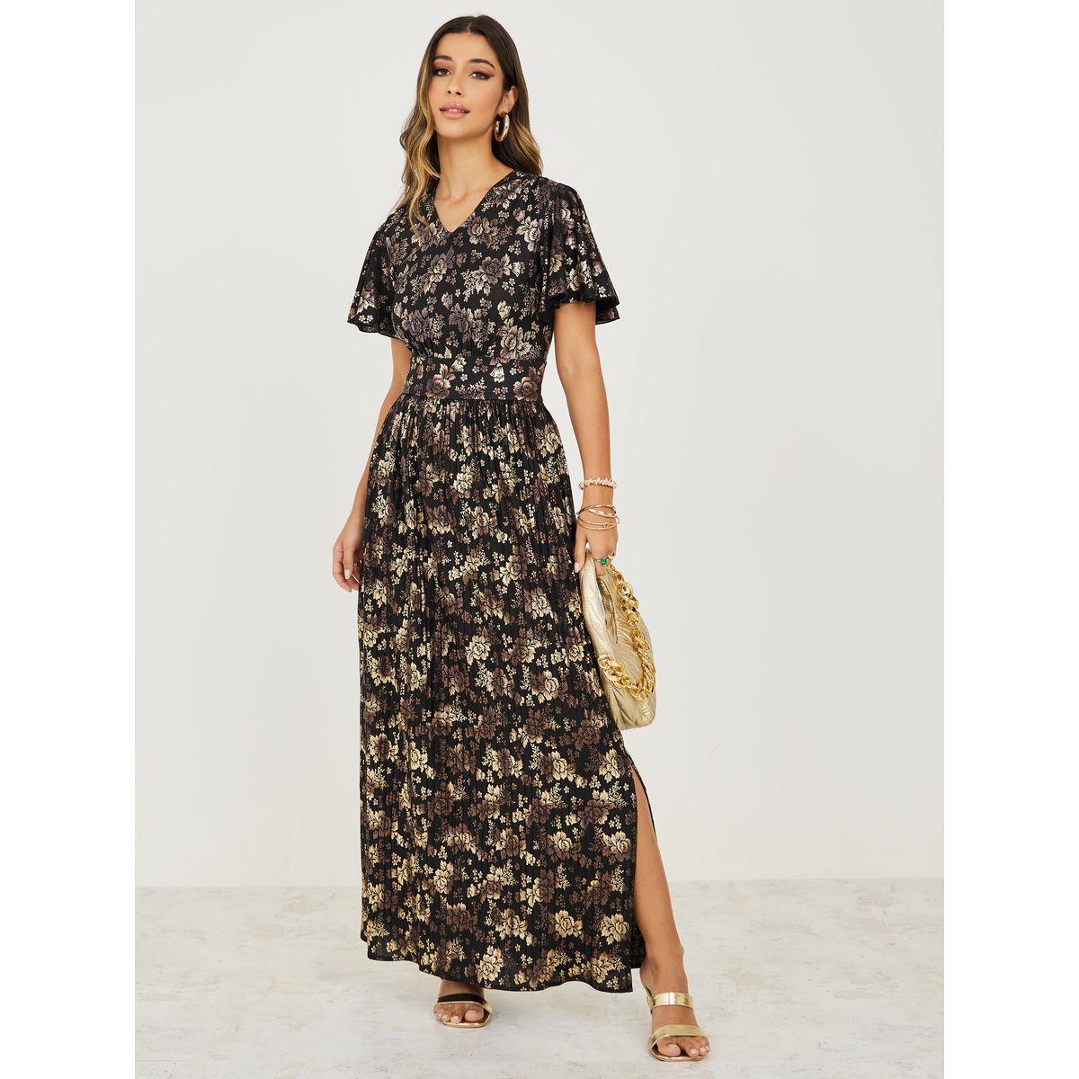 فستان طويل باكمام قصيرة-women-clothing-dresses-image-1