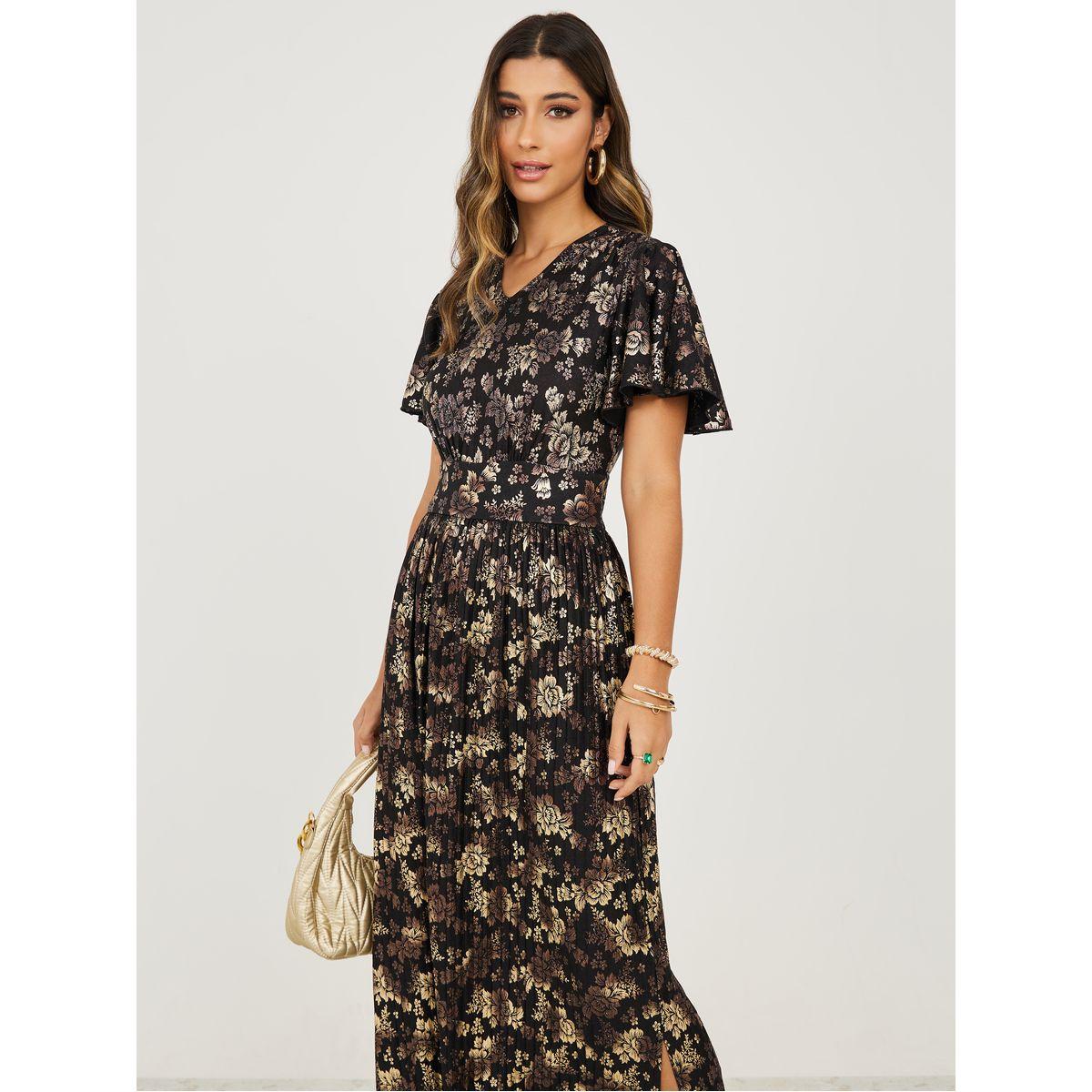 فستان طويل باكمام قصيرة-women-clothing-dresses-image-2