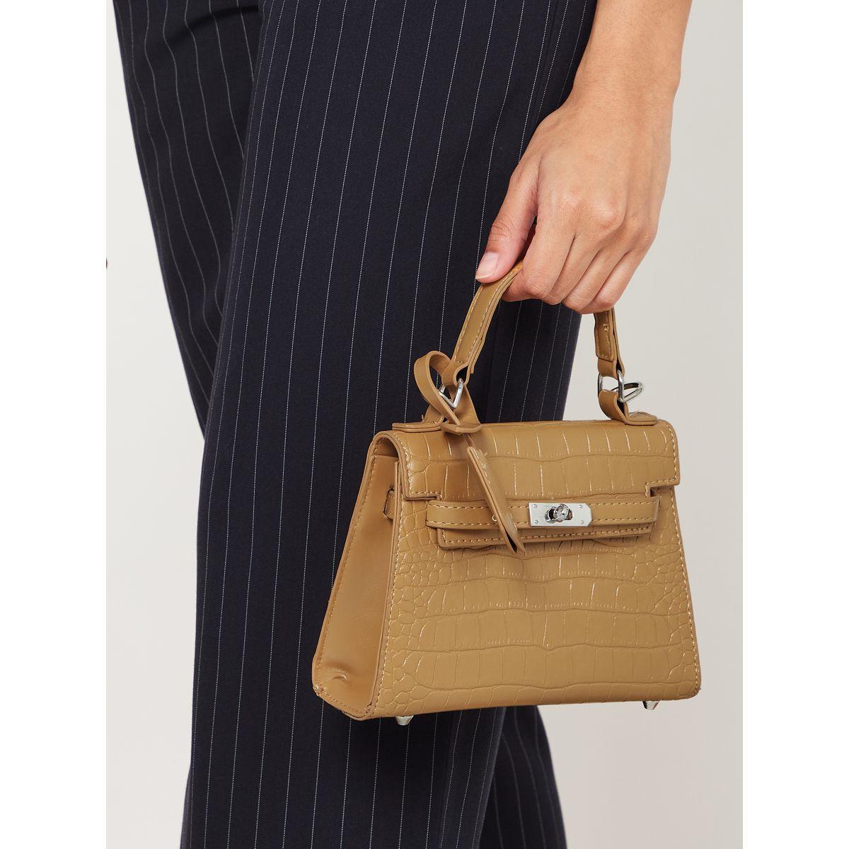 Styli Croc Textured Handbag with Turn Lock-women-bagsandwallets-handbags-image-2