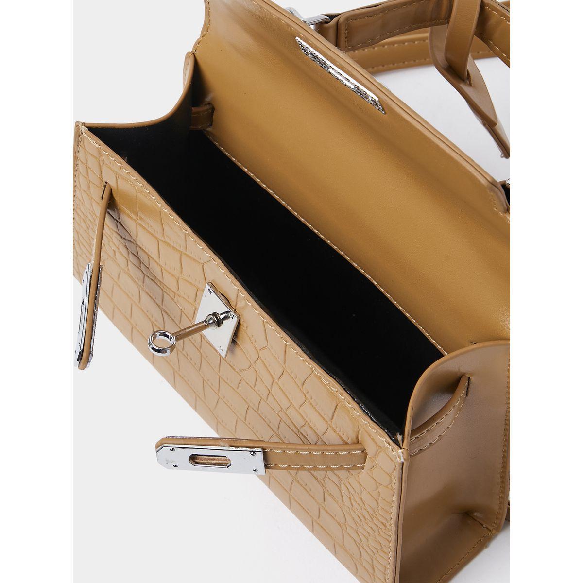 Styli Croc Textured Handbag with Turn Lock-women-bagsandwallets-handbags-image-4