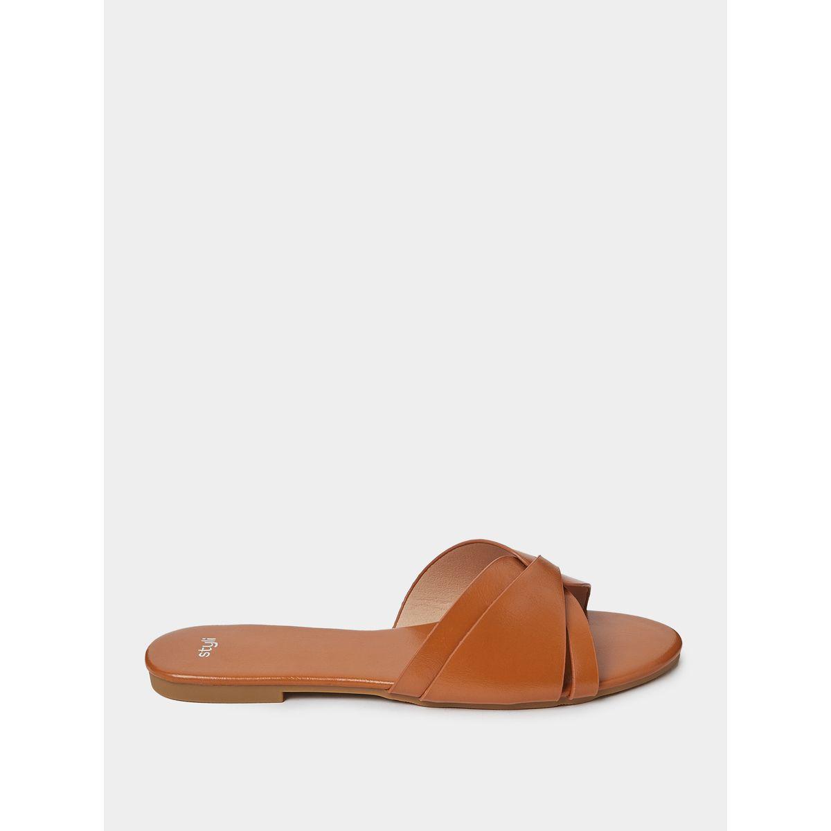Styli Cross Strap Flat Sandals-women-shoes-sandals-flats-image-2