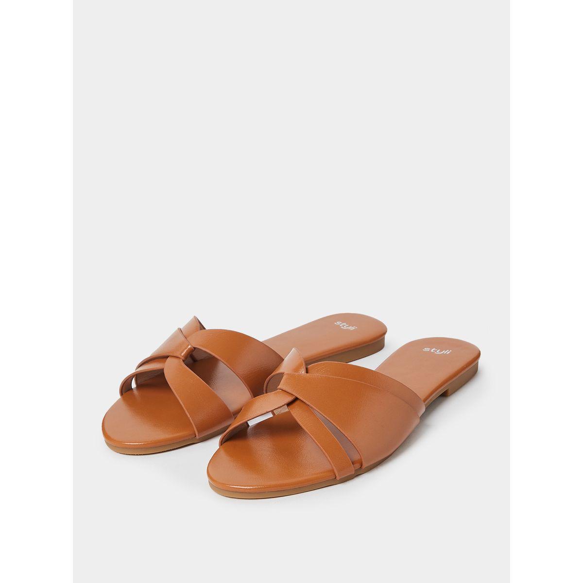 Styli Cross Strap Flat Sandals-women-shoes-sandals-flats-image-3