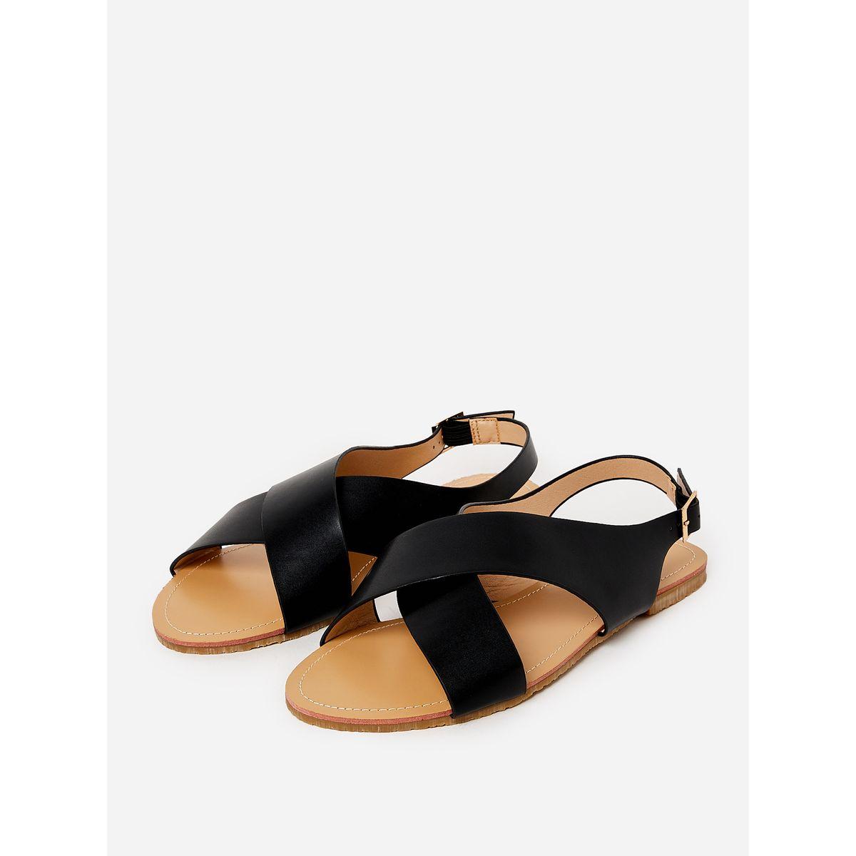 Styli Wide Cross Strap Flat Sandals-women-shoes-sandals-flats-image-3