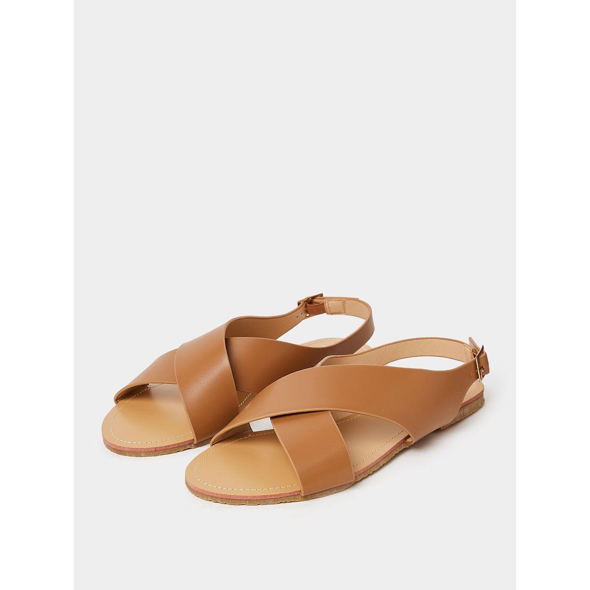 Styli Wide Cross Strap Flat Sandals-women-shoes-sandals-flats-image-3